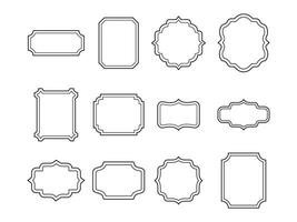 Line decorative frames, Ornamental label frames. decorative vintage frame and retro badge, Swirl text border frame in vintage style. Victorian flourishes line calligraphic design. vector