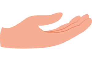A hand with a palm open to receive something png