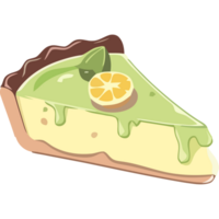 A slice of lemon pie with a slice of lime png
