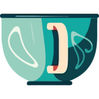A blue bowl with a handle on it png