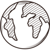A drawing of a globe with a line drawn around it png