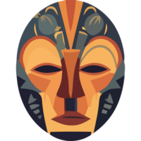 An abstract mask with a face and a head png