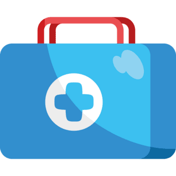 ein Blau zuerst Hilfe Tasche mit ein Kreuz auf es png