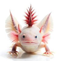 Axolotl on white background photo