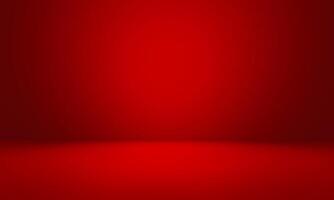 Empty bright red studio background, product display with copy space for displaying content design. Banner for product advertising photo
