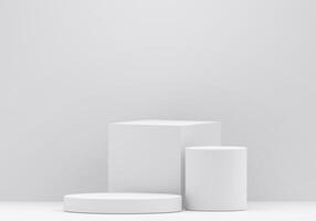 White product display podium in studio room, for display presentation photo