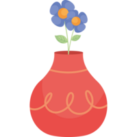 uma vermelho vaso com azul flores dentro isto png