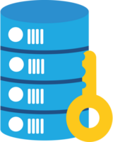 A key and a stack of data png