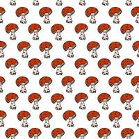 Seamless pattern of fly agaric mushrooms. For textiles, wrapping paper, cover, wallpaper and background. illustration on a white background. vector