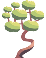 A cartoon tree with green leaves png