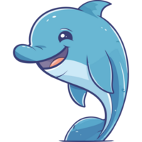 A cartoon dolphin with a smile on its face png