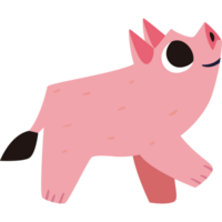 A cartoon pig with big eyes and a big nose png