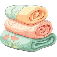 A stack of towels with a heart on it png