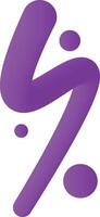 Dynamic Fluid Curve. Purple Liquid Waves, Artistic Line Shapes vector