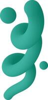 Fluid Abstract Green Curves and Liquid Shapes Collection vector