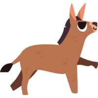 A cartoon donkey with a big head and a big nose png