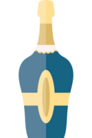 A bottle of champagne with a gold trim png