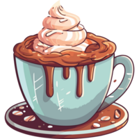 A cup of hot chocolate with whipped cream png