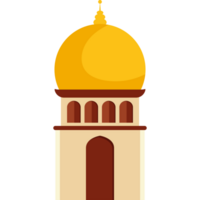 A mosque with a dome and a gold dome png