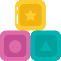 A colorful stack of blocks with a star and a triangle png