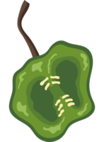 A green apple with a hole in it png