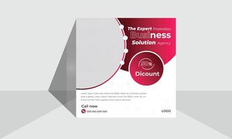 A business socail media post with a red and white design vector