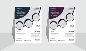 two vertical business flyer with a red and blue design vector