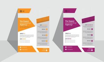 two vertical banners with orange and purple colors vector