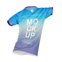 Casual poloshirt sharp type v neck jersey with pose mockup back view psd