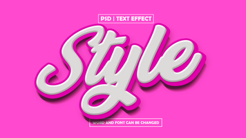 Style 3D Editable Text Effect With Pinky Style psd