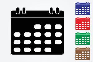 Simple calendar icons with many colors on white background illustration vector