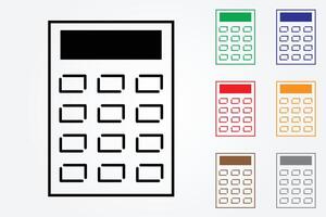 Calculator with line design using different color illustration vector