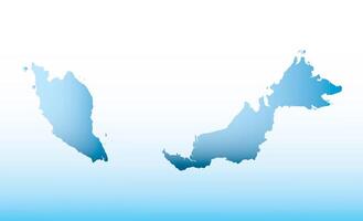 Blue Malaysia map ice with dark and light effect on light background illustration vector