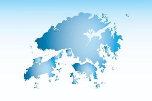Blue Hong Kong map ice with dark and light effect on light background illustration vector