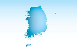 Blue South Korea map ice with dark and light effect on light background illustration vector