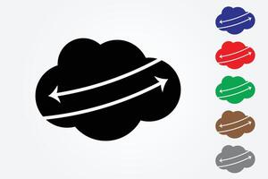 Network and Internet logo for cloud computing around the world on white background vector