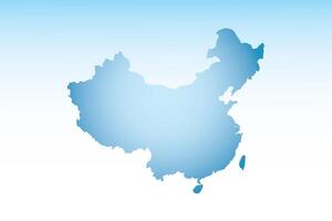 Blue China map ice with dark and light effect on light background illustration vector