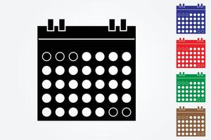 Colorful calendars with full month and days on white background illustration vector