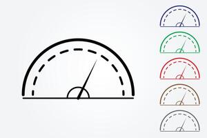 Speedometer icon using many colors on white background illustration vector