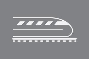 Bullet train running on rail road on dark background to mean fast delivery system vector