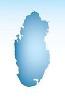 Blue Qatar map ice with dark and light effect on light background illustration vector
