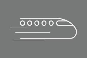 Bullet train running fast icon using smooth lines on dark background to mean fast delivery system vector