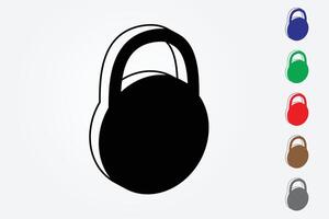 Colorful round lock for security system on white background illustration vector