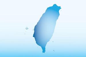 Blue Taiwan map ice with dark and light effect on light background illustration vector