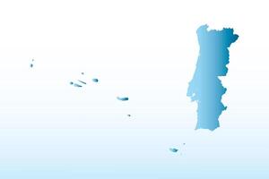 Blue Portugal map ice with dark and light effect on light background illustration vector