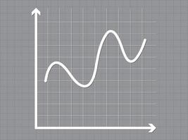 Smooth upward curve line on gray graph paper for business and education vector
