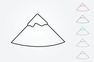 High hill icon using colorful lines on white background illustration vector