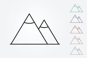 A pair of mountains logo using simple lines on white background illustration vector