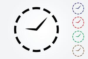Colorful circular clock with hour and minute hand using white color on white background illustration vector