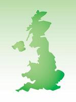 UK map using green color with dark and light effect on light background illustration vector